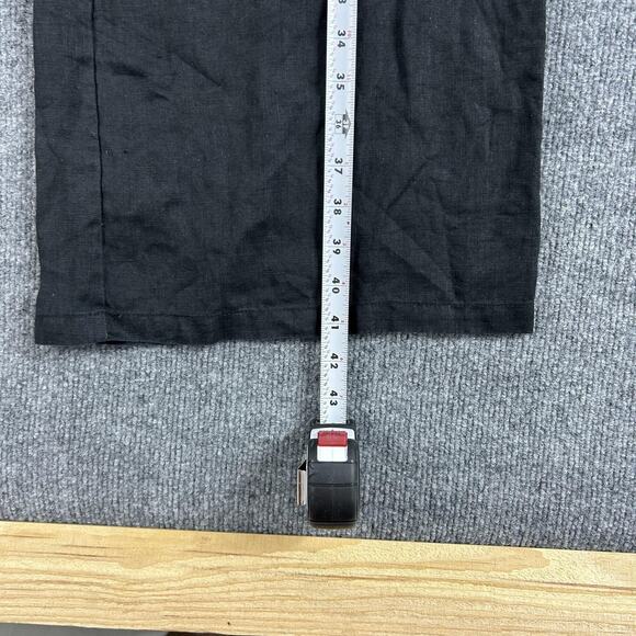 Dissh Pants 6 Bates Linen Relaxed Wide Leg High Rise Tailored Pants Black Casual - Picture 13 of 14